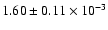 $ 1.60 \pm 0.11\times 10^{-3} $