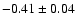 $ -0.41 \pm 0.04 $