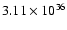 $ 3.11\times 10^{36}$
