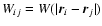 $W_{ij}=W(\vert\vec{r}_i-\vec{r}_j\vert)$