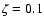 $\zeta=0.1$