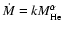 $\dot M = k M_{\rm He}^{\alpha}$