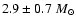 $2.9 \pm 0.7~M_\odot$