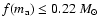 $f(m_{\rm a}) \le 0.22~M_\odot$