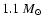 $1.1~M_\odot$