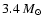 $ 3.4~M_\odot$