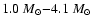 $1.0~M_\odot{-}4.1~M_\odot$