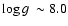 $\mbox{$\log g$ }\sim8.0$