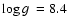$\mbox{$\log g$ }=8.4$