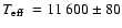 $\mbox{$T_{\rm eff}$ }=11~600\pm 80$