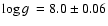 $\mbox{$\log g$ }=8.0\pm 0.06$