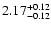 $\rm 2.17 ^{+0.12} _{-0.12}$