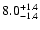 $\rm 8.0^{+1.4}_{-1.4}$