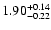 $\rm 1.90 ^{+0.14} _{-0.22}$