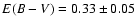 $E(B-V) = 0.33\pm 0.05$