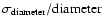 $\sigma_{\rm {diameter}}/\rm diameter$