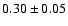 $ 0.30 \pm 0.05$