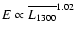 $E\propto\overline{L_{1300}}^{1.02}$