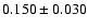 $0.150\pm 0.030$