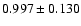 $0.997\pm 0.130$