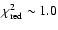 $\chi^2_{\rm red} \sim 1.0$