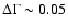 $\Delta\Gamma\sim 0.05$