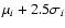 $\mu_{i} + 2.5 \sigma_{i}$