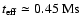 $t_{\rm eff} \simeq 0.45~ {\rm Ms}$