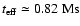 $t_{\rm eff} \simeq 0.82~ {\rm Ms}$