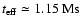 $t_{\rm eff} \simeq 1.15~ {\rm Ms}$
