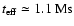 $t_{\rm eff} \simeq 1.1~ {\rm Ms}$