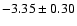 $-3.35\pm0.30$