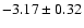$-3.17\pm0.32$