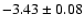 $-3.43\pm0.08$