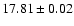 $17.81\pm0.02$