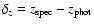 $\delta_z
= z_{\rm spec}-z_{\rm phot}$