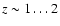$z\sim 1\ldots 2$