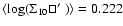 $\langle \log (\Sigma_{10}
\sq\hbox{$^\prime$ })\rangle =0.222$