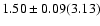 $1.50\pm0.09(3.13)$