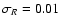 $\sigma_R=0.01$