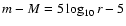 $m-M=5\log_{10} r -5$