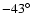 $-43^\circ$