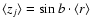 $\langle z_j\rangle =\sin b \cdot \langle r\rangle$