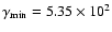 $\gamma_{\min} = 5.35\times 10^2$