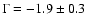 $\Gamma = -1.9\pm0.3$