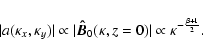\begin{displaymath}
\vert a(\kappa_x,\kappa_y)\vert \propto \vert\vec{{\hat B}}_{0}(\kappa,z=0)\vert
\propto \kappa^{-{\beta+1 \over 2}}.
\end{displaymath}