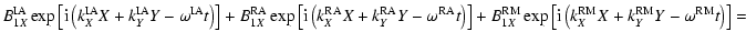 $\displaystyle B_{1X}^{\rm IA} \exp \left [ {\rm i} \left(k_X^{\rm IA}X + k_Y^{\...
...rm i} \left(k_X^{\rm RM}X + k_Y^{\rm RM}Y - \omega^{\rm RM} t\right)
\right ] =$