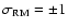 $\sigma_{\rm RM}=\pm 1$
