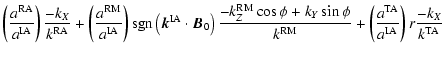 $\displaystyle \left( {a^{\rm RA}\over a^{\rm IA}}\right) {- k_X \over k^{\rm RA...
...m RM}} +
\left( {a^{\rm TA}\over a^{\rm IA}} \right)
r {- k_X \over k^{\rm TA}}$