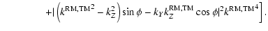 $\displaystyle \left.\qquad\qquad+
\vert\left({k^{\rm RM,TM}}^2 - k_Z^2\right) \sin \phi - k_Y k_Z^{\rm RM,TM} \cos \phi \vert^2
{k^{\rm RM,TM}}^4 \right ].$